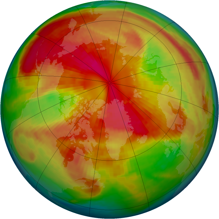 Arctic ozone map for 11 March 1988